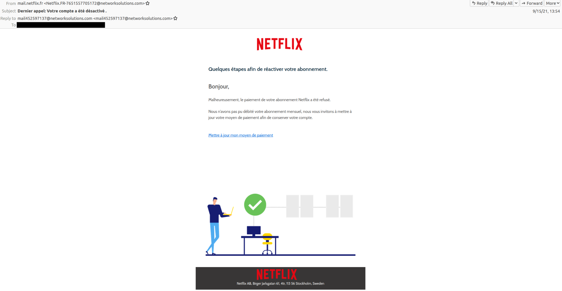 Netflix phishing mail