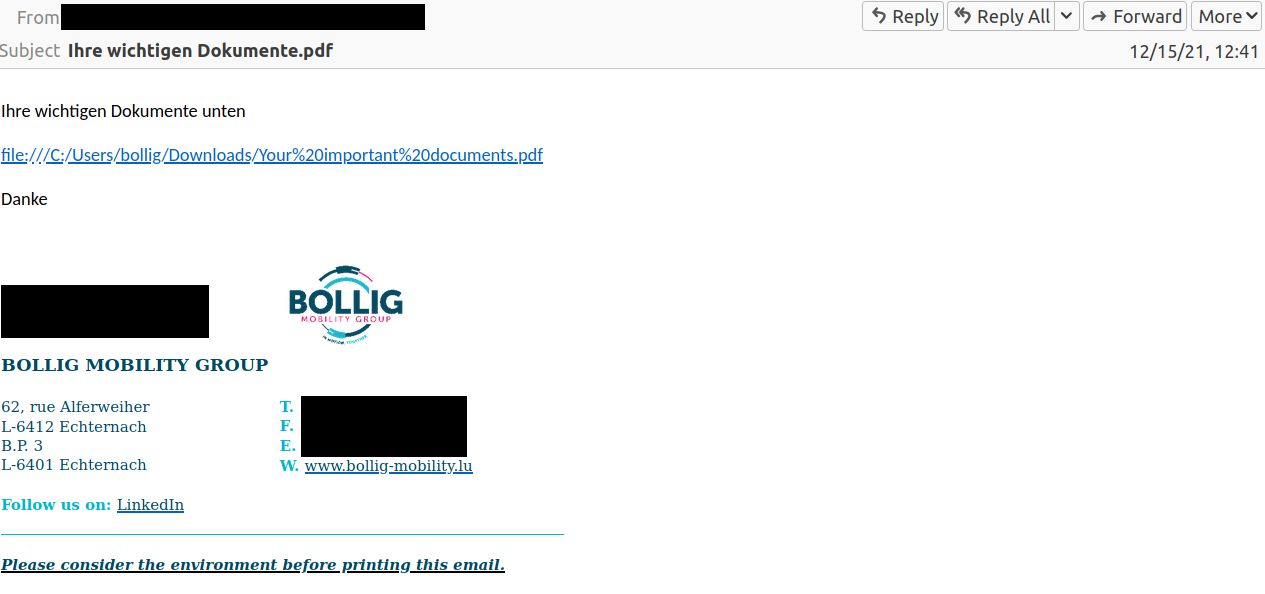 Phishing mail