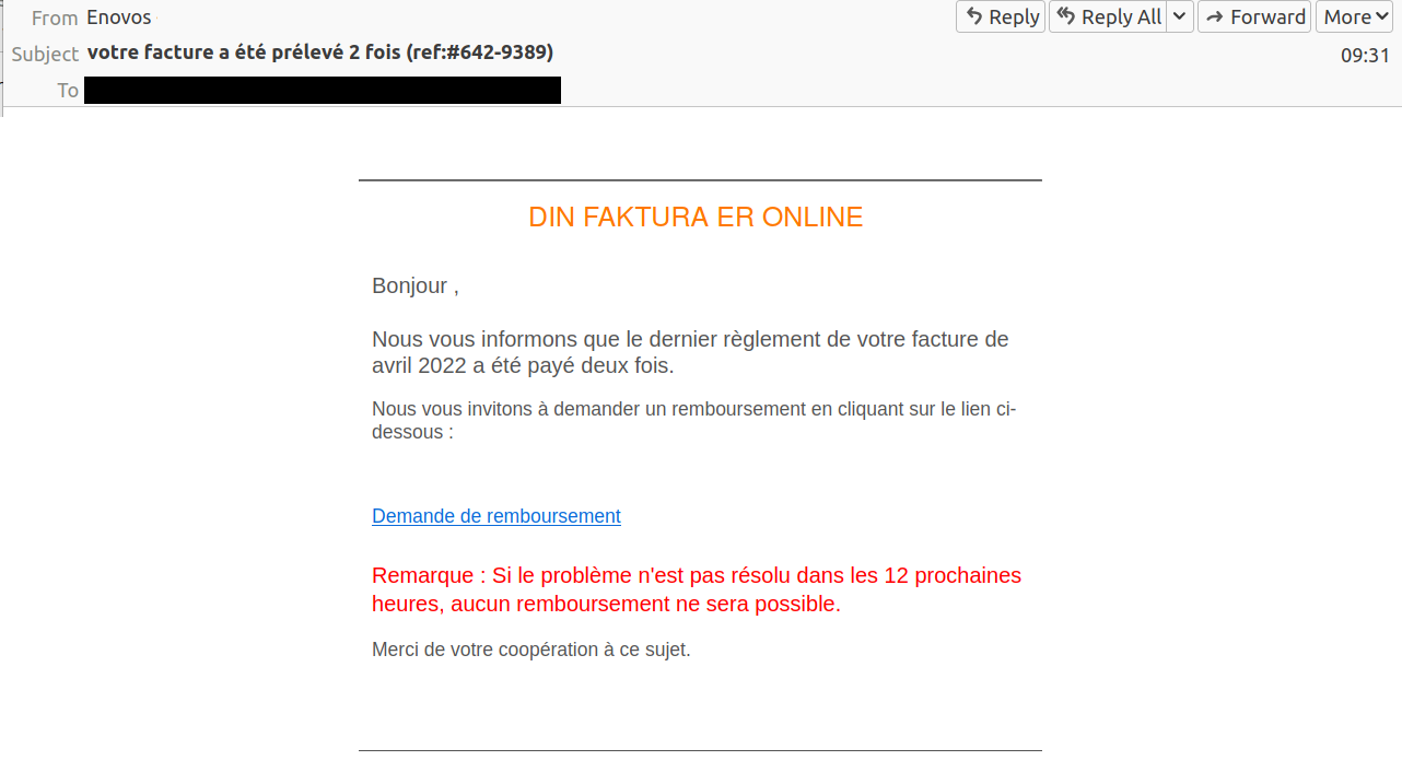 phishing mail screenshot