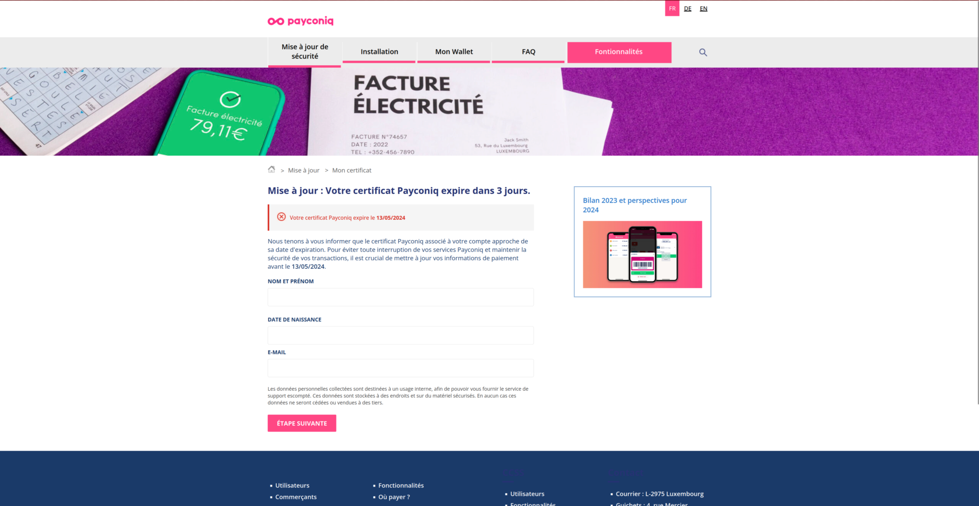 phishing landing page