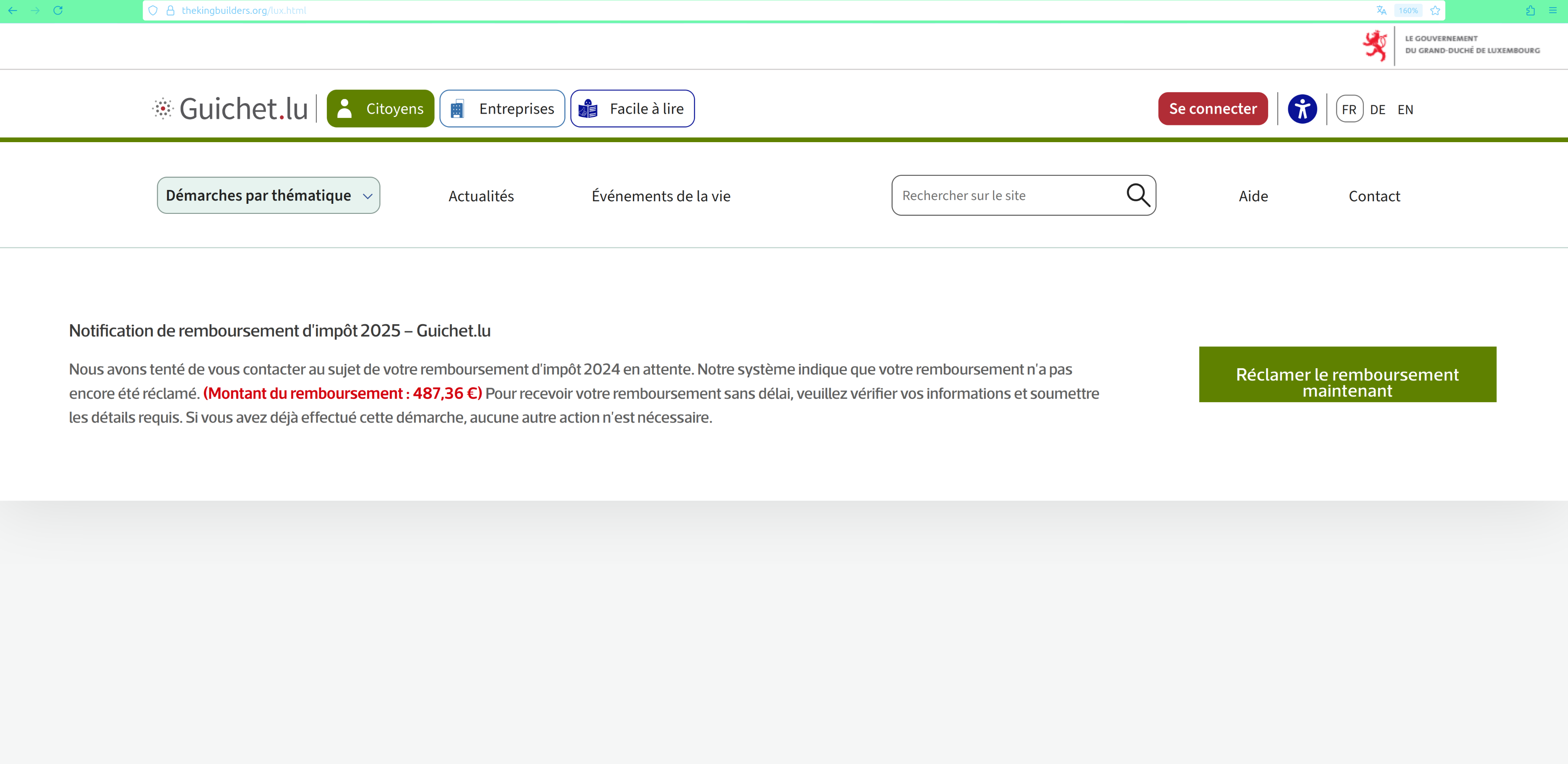 landing page